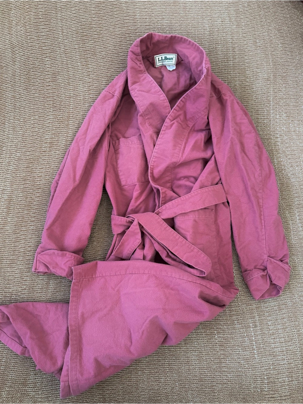 L.L. Bean Women's Mauve Belted Robe-Style Trench Coat
